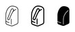 © Dulal - Hand Dryer Icons, Public Restroom Equipment, Modern Hygiene Technology, Vector Graphics Set