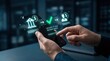 © Ming - Mobile banking payment confirmation on smartphone screen, secure online transaction with green checkmark, fintech and digital finance concept.