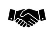 © VectorStockStuff - Minimalist business deal handshake icon solid black silhouette