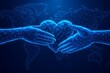 © Rashidul - Digital hands forming a heart over global map connection. futuristic world humanitarian day with connection humanitarian technology communication. futuristic world humanitarian day