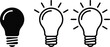 © Mst Insanara Begum - Set of black vector lightbulb icon in different styles isolated on background.