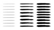 © canestudio - Set of black charcoal brush strokes and pencil lines with different thickness and textures isolated on white background