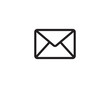 © Muhammad - Closed white envelope icon on black background. Minimalist mail or email symbol for digital communication design.