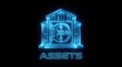 © mirna - Digital Assets Security. Holographic Bank Vault Illustration. Fintech Concept.