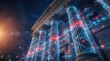 © tanin - Interconnected banks communicate through an interbank system for financial transactions, information exchange, and to combat money laundering and connect with government agencies.