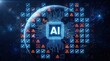 © Pinit - A digital concept of AI processing errors and misinformation within a futuristic neural network.