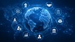 © Formoney - Digital globe displaying global business network connections