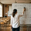 © Aylena - Teacher erasing complex math equations from whiteboard in classroom