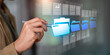 © chaylek - Records manager organizes digital documents through document management, file organization, workflow automation, secure storage, document indexing, records control, efficient information management.