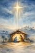 © James - holy night watercolor navity background