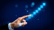 © Raza - Business hand touching digital growth chart representing financial success and progress