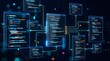 © emwe studio - Interconnected programming code windows displaying software development architecture and digital network integration in a futuristic computing environment