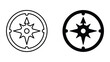 © SAIJID - Navigation compass rose direction icon set outline and silhouette with direction