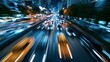 © Oleh - Urban street traffic creating light trails during a fast paced night, conveying concepts of speed, modern transportation, and dynamic city life through its motion blur