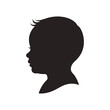© Sarufa - Baby's head silhouette in profile with a small tuft of hair on top, depicted against a plain white background.