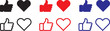 © TASLIMA - like and love icon set.  Love symbol. Simple pictogram for like. Heart icon set