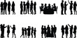 © Mosiur - Business People Party Silhouette Icon Set with Networking Social Gathering Toast Celebration and Corporate Event Vector Collection