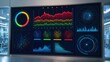 © DigitalSpace - Medium shot of a digital dashboard with colorful alerts and statistical data visualizing contamination metrics to ensure strict cleanroom compliance and safety standards.