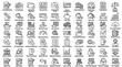 © Ahmad - Loan symbols are presented in a comprehensive grid of black and white line icons for financial banking services.