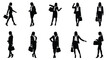 © nanda - Silhouettes of Businesswomen Walking and Standing in Various Poses.