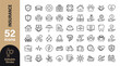 © cloud - 52 insurance line icons with editable stroke for protection, coverage, and security design projects.