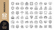 © cloud - 52 insurance line icons with editable stroke for protection, coverage, and security design projects.