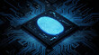 © narak0rn - Fingerprint scanner on microchip with digital circuit lines representing cyber defense and warfare technology security
