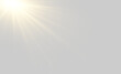 © blagorodez - Magical light rays with realistic lens flare, glowing sunbeam effect, sparkling illumination, and transparent light streaks. Abstract light effect isolated on transparent PNG background.