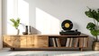 © Domurigu - Modern Minimalist Living Room with Vinyl Record Player and Plants