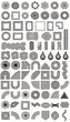 © Wanita - Abstract Decorative Shapes and Borders Collection - Black and White Vector Design Elements