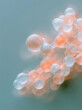 © Ryzhkov - Molecular peptide hormone structure in a glowing three dimensional visualization over a soft sage green surface for medical research and science