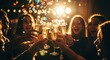 © Muhimah - Friends cheering with champagne glasses together.