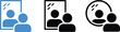 © Vector Creator - Man looking at mirror icon set with reflection symbol, self awareness, personal identity, grooming concept, bathroom mirror graphics, and lifestyle illustration, vector, designs