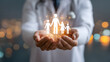 © Anas - Doctor holding digital family silhouette icon isolated on transparent background for health