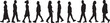 © Curto - vector,silhouette of side  view of a large group of women  and men walking