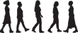 © Curto - vector,silhouette of side  view of a group of women walking