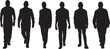 © Curto - vector, silhouette of a  group of men walking