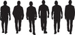 © Curto - vector, rear view of silhouette of a  group of women walking