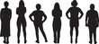 © Curto - vector, silhouette of a  back view of a group of women standing