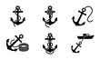 © Krishna - Nautical Anchor Icons Set: Marine, Maritime, Sea, Ocean, Boat, Vector Graphics
