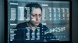 © Marcelino Victor M - Woman Face Seen Through Computer Monitor Overlay Representing Financial Stress and Data Overload
