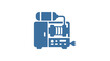 © dandi - A blue icon representing an electric air compressor machine.