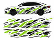 © audia - Lime green and grey geometric vehicle wrap kit.