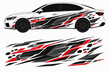 © audia - Red and black hexagonal shard car wrap.