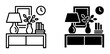© tasfiya - Minimalist Interior Decor Icons, Living Room Furniture and Accessories, Home Decor Vector Graphics