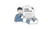 © zamo - Businessman holding loan approval document and cash box
