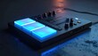 © kenzie - Electronic music controller with blue lights.