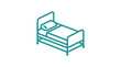 © Kapal - Simple line art icon of a hospital bed with a pillow and blanket.