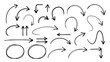 © HOMAUN - Collection of hand-drawn ink arrows and circles for sketches with sketches