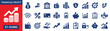 © IconNest - Financial profit pictogram style fill icon set Vector illustration